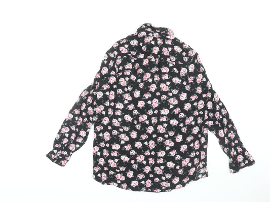 Womens UK Size 12 H&M Black Button-Up