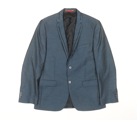 Mens UK Size 38 Lambretta Regular Blue Suit Jacket