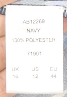 Cotton Traders Women's Blue Floral Kimono Blouse Size 16