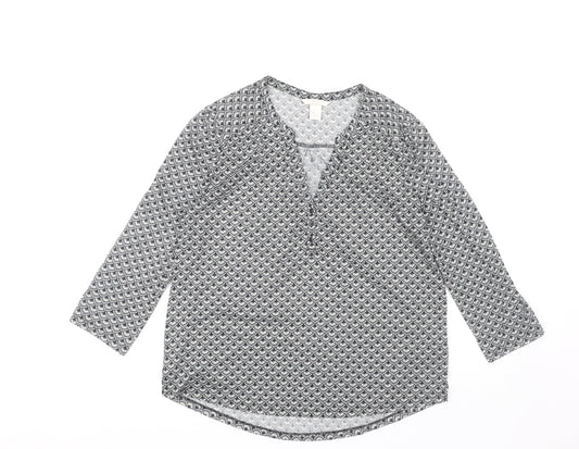 Womens UK Size 12 H&M Multicoloured Basic Blouse