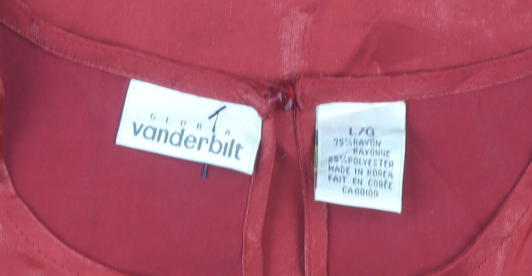 Womens UK Size L Gloria Vanderbilt Red Basic Tank
