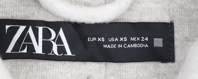 Womens UK Size XS Zara Ivory Basic Jacket