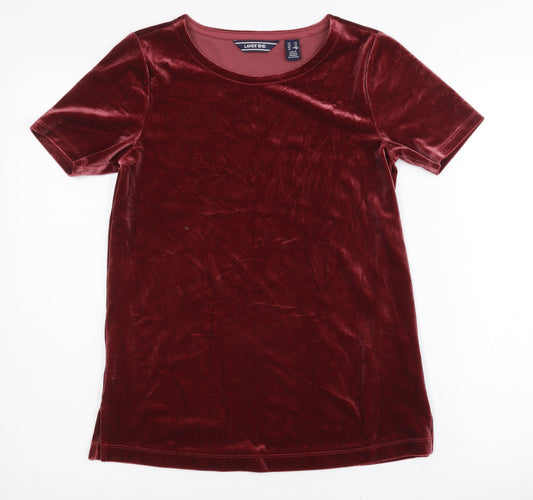 Womens UK Size XS Lands' End Red Basic T-Shirt