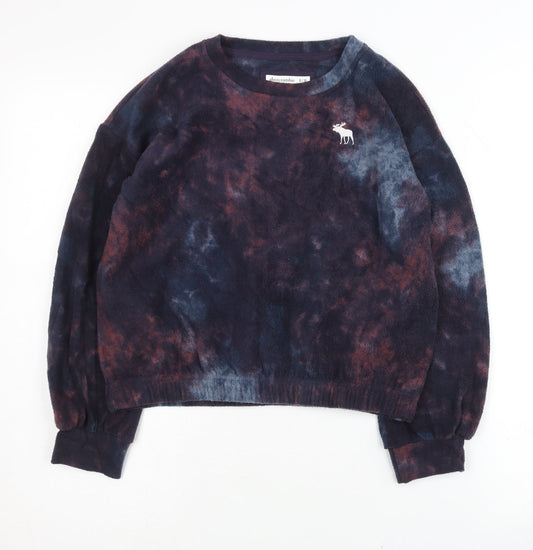 Additional front view of Abercrombie & Fitch boys’ multicoloured sweatshirt, 9-10 years, tie-dye pullover