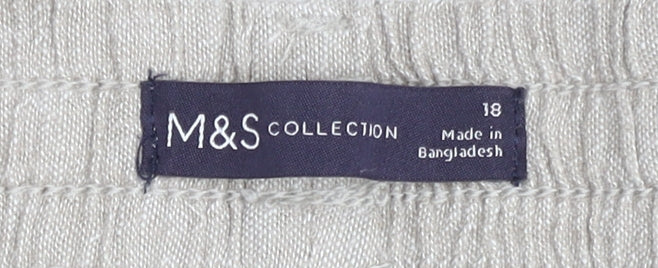 Womens UK Size 18 Marks and Spencer Beige Trousers