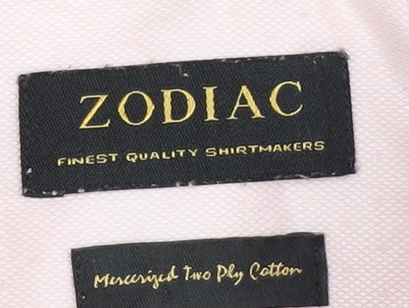 ZODIAC Men's Pink Formal Dress Shirt Size 42