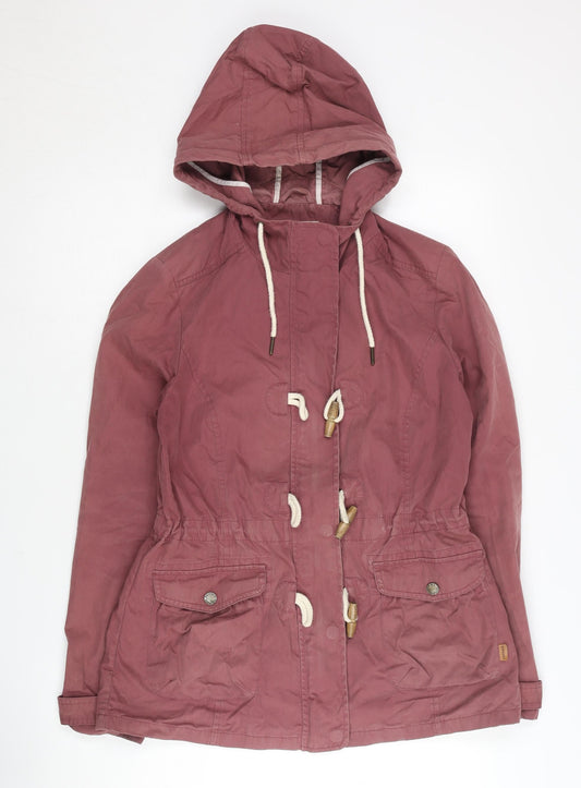 Womens UK Size 10 Fat Face Red Parka Coat