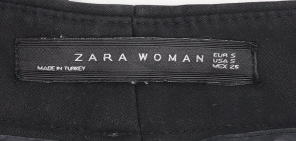 Womens UK Size S Zara Woman Regular Fit Casual Business Black Trousers