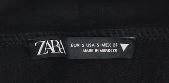 Zara Women Black Hoodie, Size 2, Lightweight, Casual