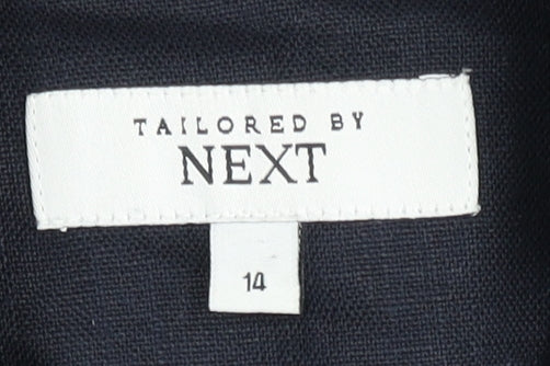 Next Women's Black Blazer Size 14, Belted Linen Jacket