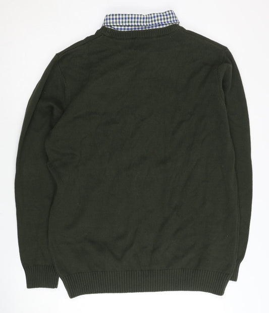 Cotton Traders Men's Green Pullover Jumper L
