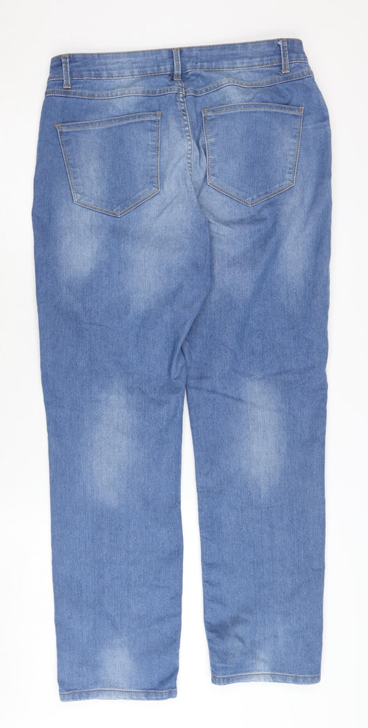 Peacocks Women's Blue Slim Straight Jeans Size 12