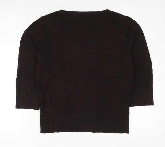 Bay Women's Black V-Neck Jumper Size 16