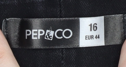 PEP&CO Women's Black Skinny Jeans, Size 16