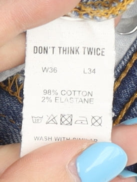 Don't Think Twice Men’s Blue Straight Leg Jeans 36W 34L