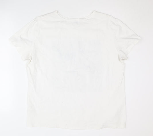 Papaya Women's White Animal Print T-Shirt Size 18