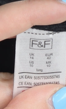 F&F Women's Black Skinny Jeans, Size 14, Regular Fit