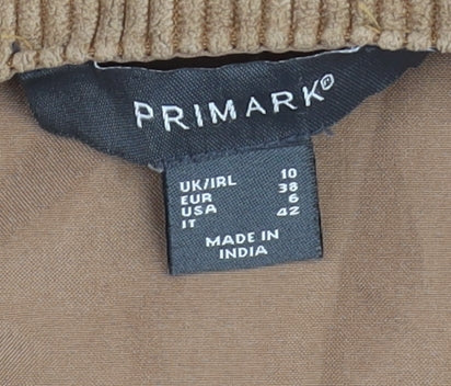 Primark Women's Brown Corduroy Pinafore Dress Size 10