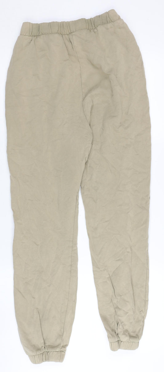 Zara Women's Beige Jogger Trousers Size 8 Cotton Casual