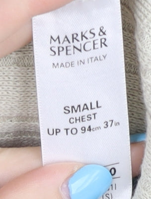 Marks and Spencer Ivory Crew Neck Jumper - Small