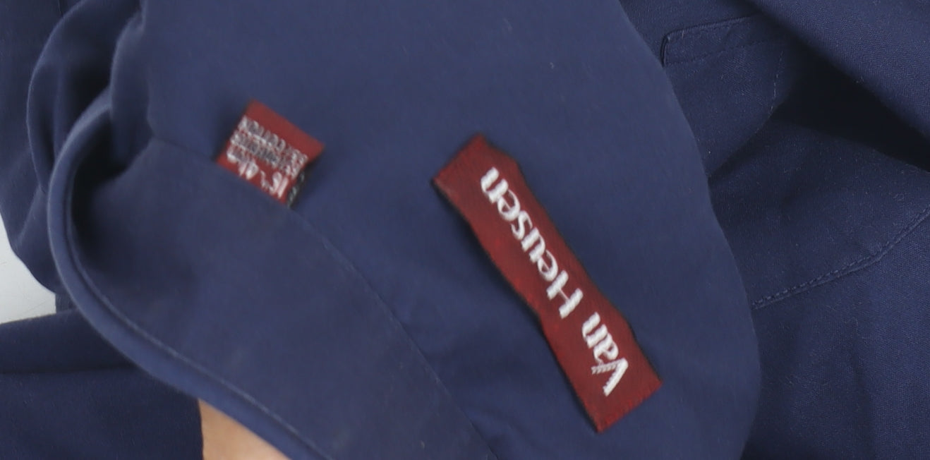 Van Heusen Men's Blue Dress Shirt - Long Sleeve, L