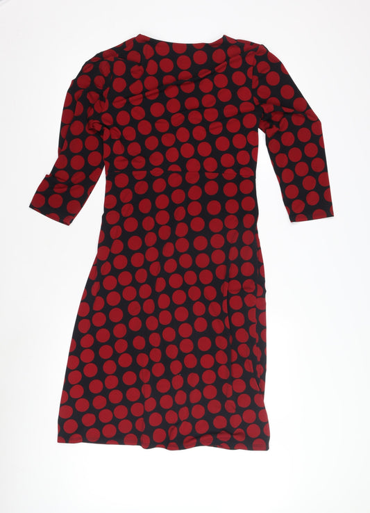 CC Women's Red Polka Dot Wrap Midi Dress M