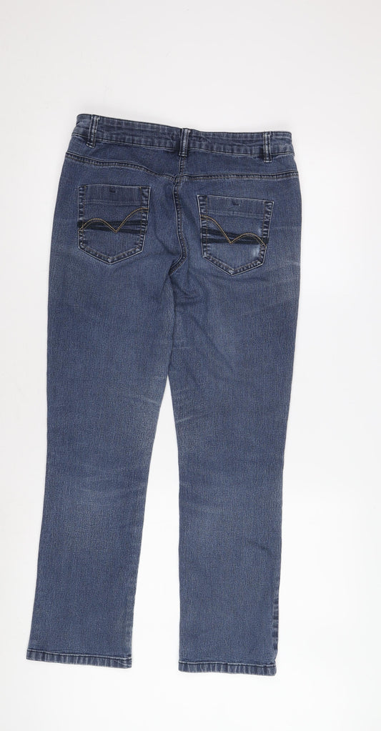 Womens UK Size 12 Slim TU Regular Fit Straight Blue Jeans