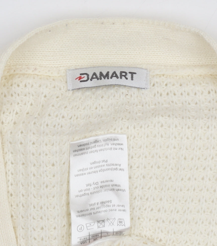 Damart Women's Ivory Oversized Knit Cardigan Size 22