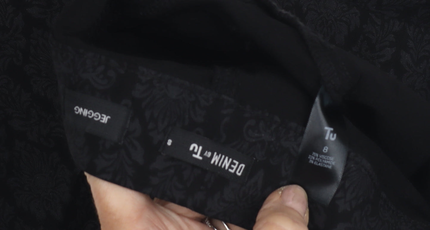 Tu Women's Black Jegging Size 8, Elastic Waist, Skinny Leg