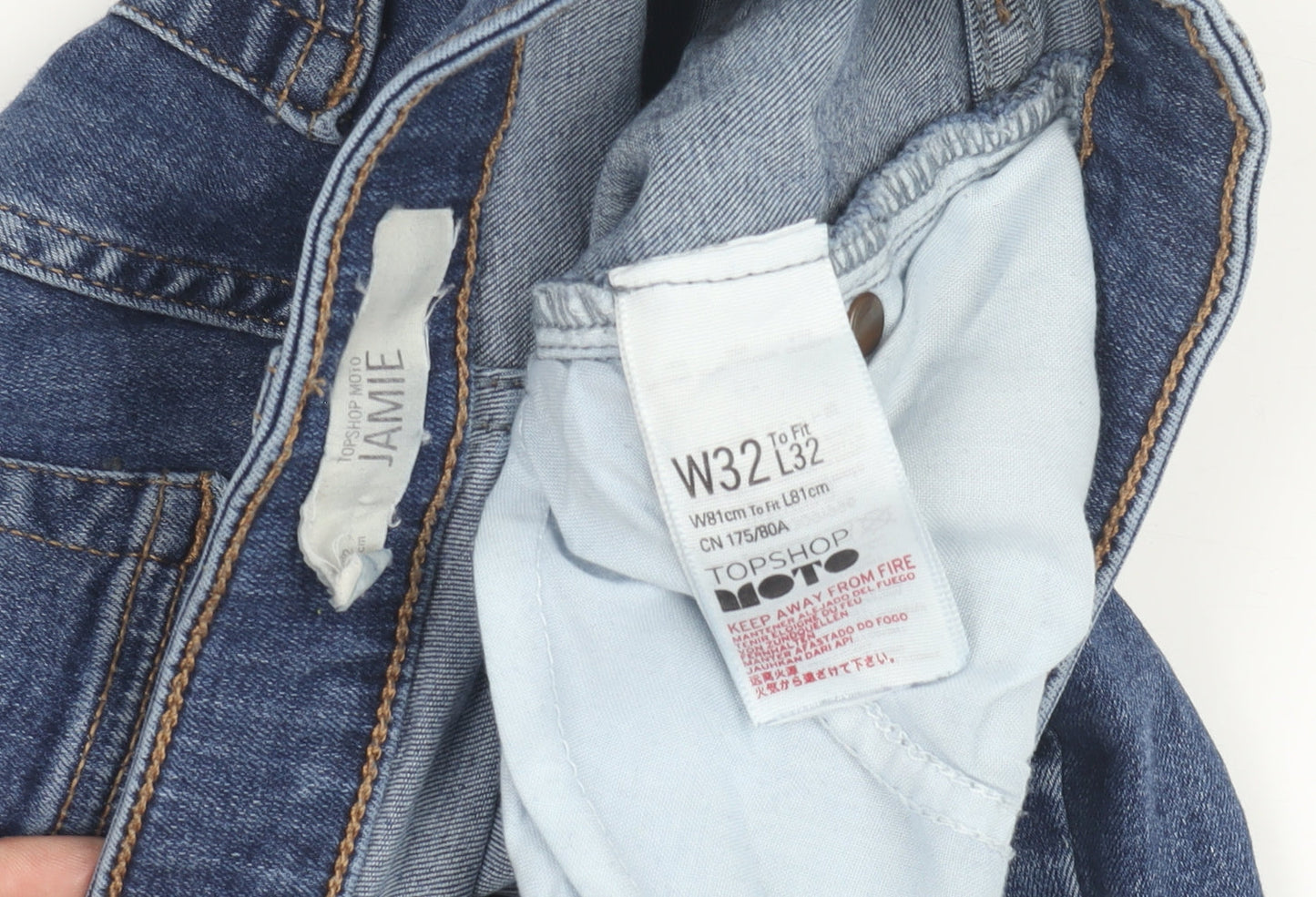 Topshop Women Blue Skinny Jeans Size 14 Stylish Fit