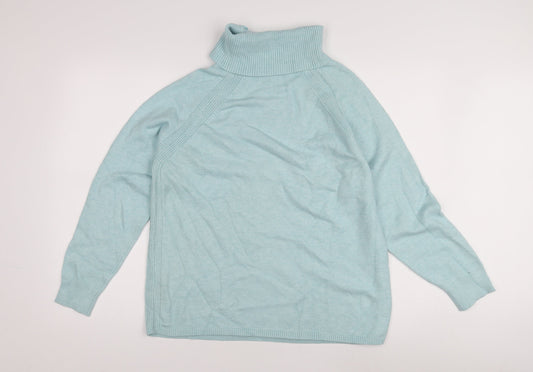 F&F Women's Blue High Neck Pullover Jumper - M