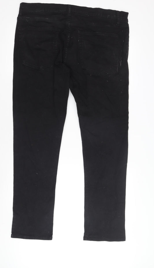 George Men's Black Regular Fit Denim Jeans Size 38