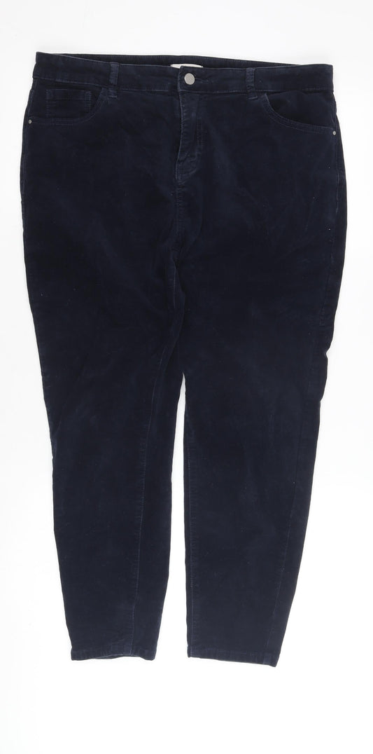 Womens UK Size XS TU Regular Fit Casual Blue Trousers