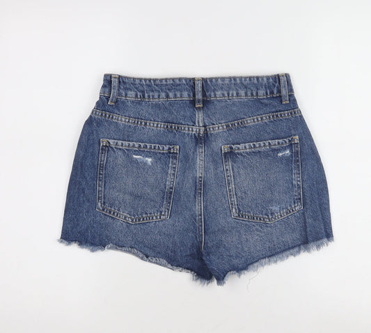 Primark Women's Blue Cut-Off Denim Shorts, Size 8