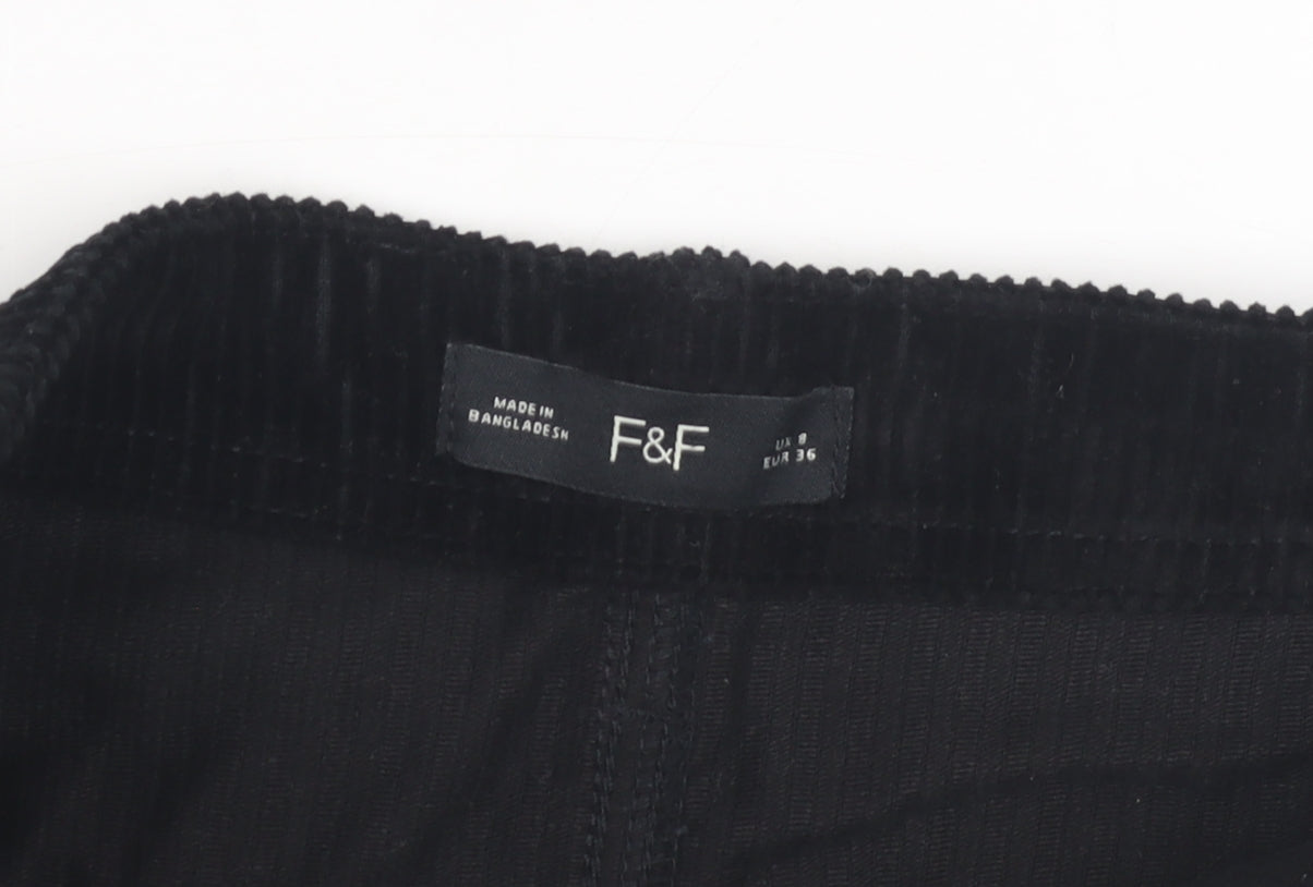 Womens UK Size 8 F&F Straight & Pencil Corduroy Skirt