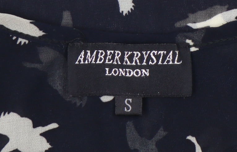 Womens UK Size S Amber Krystal Black Tunic Tank