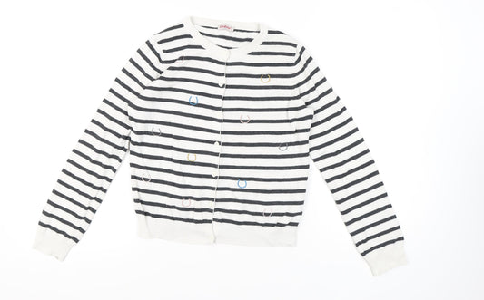Additional front view of Cath Kidston Women's Striped Cardigan Multicoloured, size S