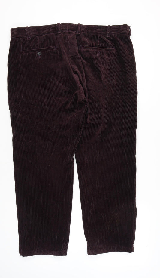 Marks and Spencer Men's Burgundy Corduroy Trousers