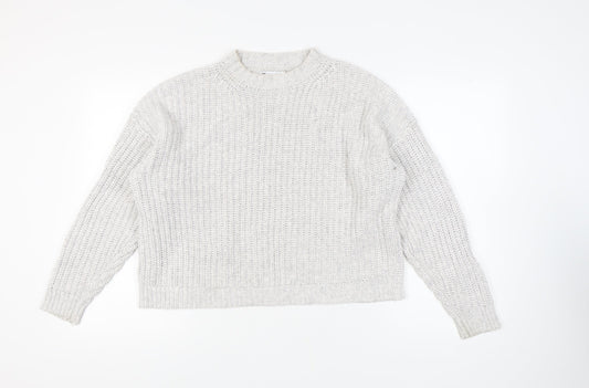 Additional front view of ASOS DESIGN Women's White Chunky Knit jumper S