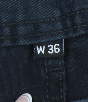 Denim Co Men's Black Shorts W36 Regular Fit Casual