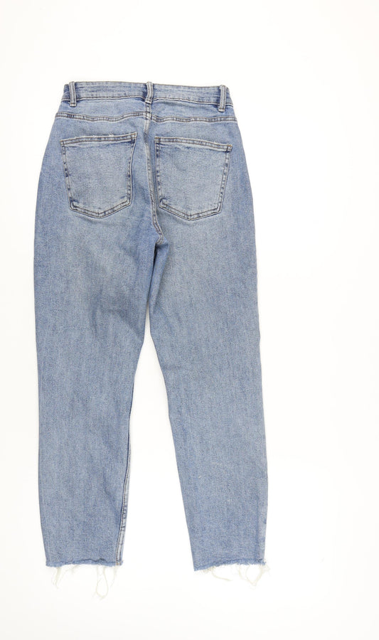 Denim Co Women's Blue Straight Distressed Jeans Size 10