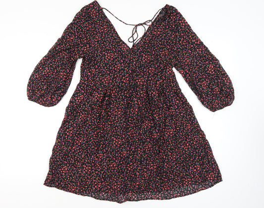H&M Women's Floral A-Line Dress, Multicoloured, Size S