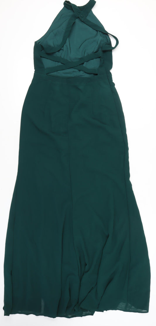 SHEIN Green Women's Halter Long Dress M
