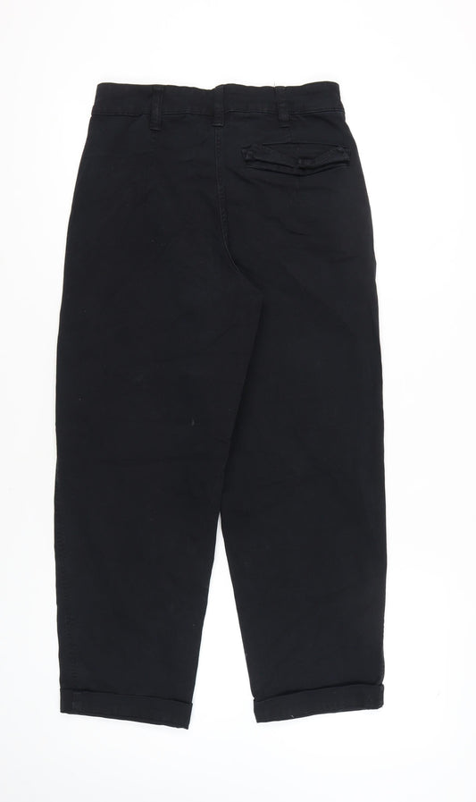 Womens UK Size 12 H&M Regular Fit Chino Black Trousers