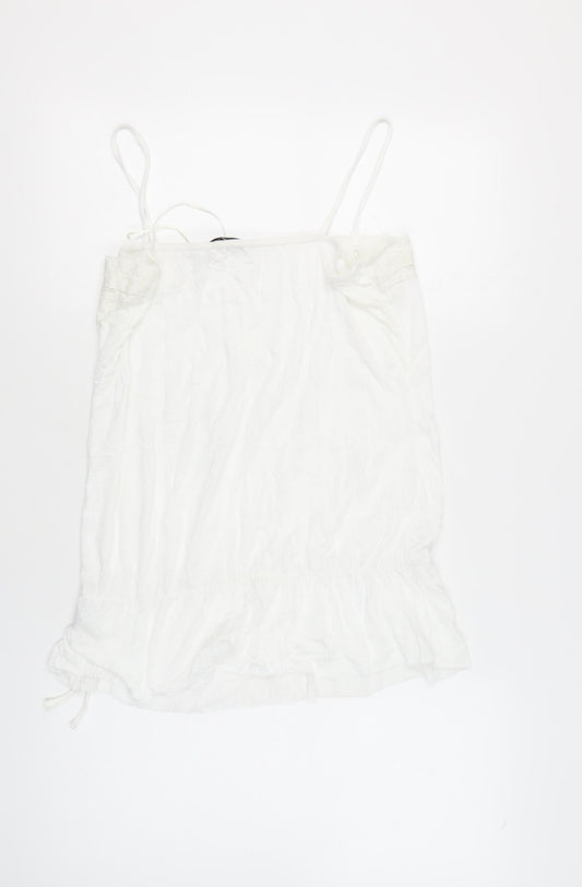 New Look Women's White Camisole, Size 16, Lace Accent