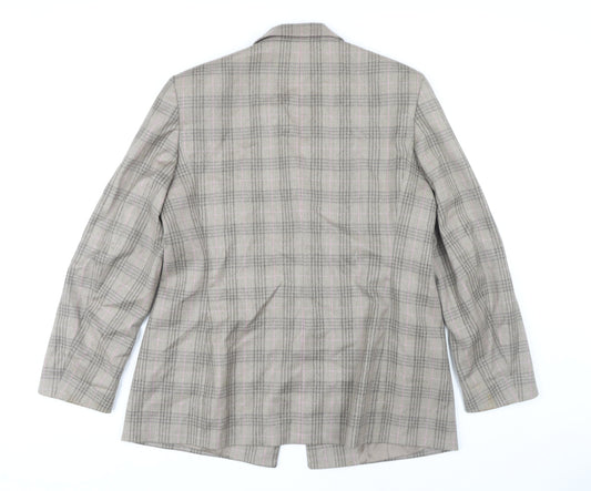 Jaeger Women's Grey Plaid Wool Blazer Size 16