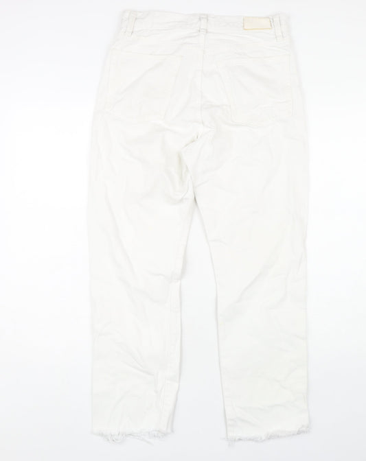 Womens UK Size 8 MNG Regular Fit Straight White Jeans
