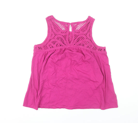 George Women's Pink Tank Top Size 16 with Crochet Accent