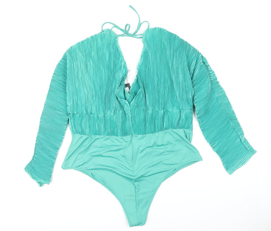 Boohoo Women's Green Plus Size Bodysuit, UK 26