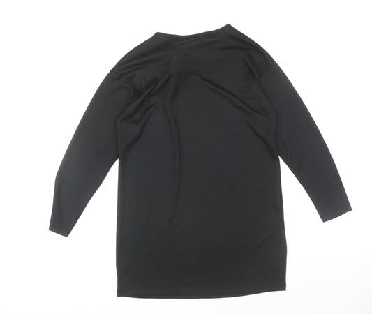 Tu Women's Black Long Sleeve Top Size 10 with Rhinestones